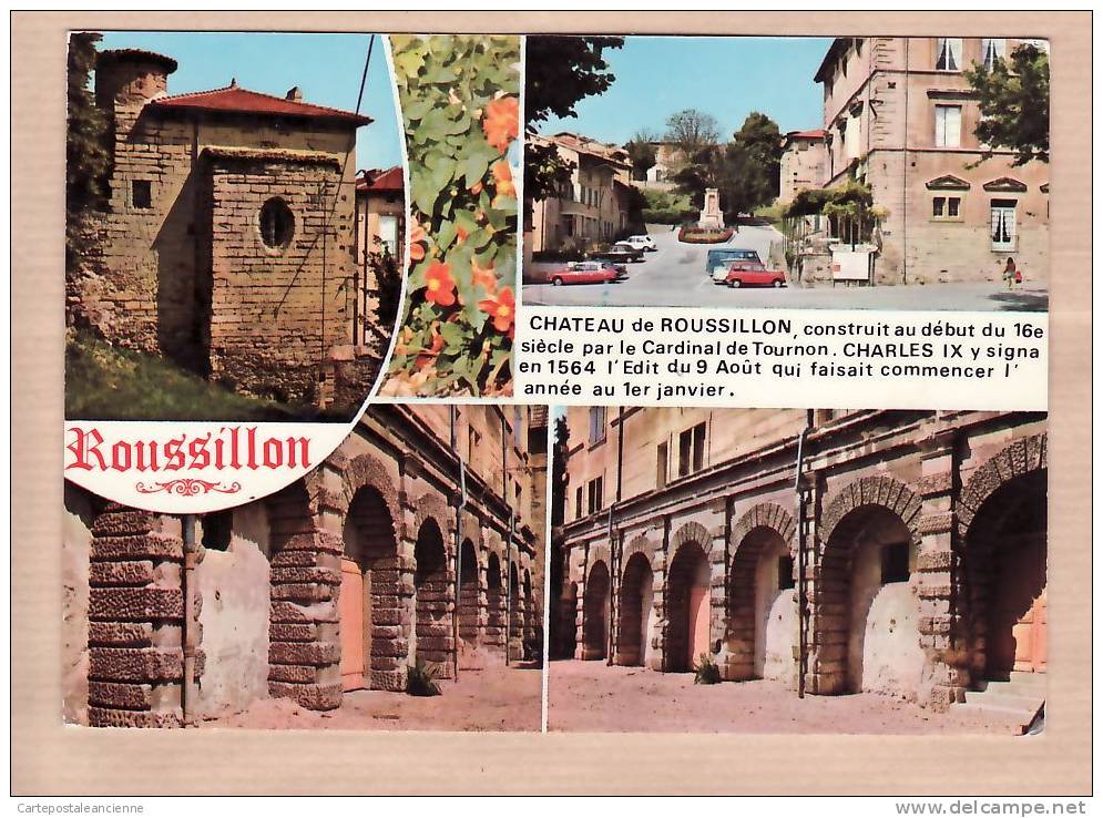 38 ROUSSILLON CHATEAU MULTIVUES  Dont Centre Ville Postée 09.12.1975 ¤ CELLARD N°A 1836 ¤ ISERE ¤7260A - Roussillon