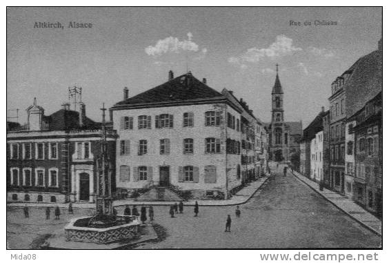 68. ALTKIRCH.   RUE DU CHATEAU. Carte Colorisee. - Altkirch