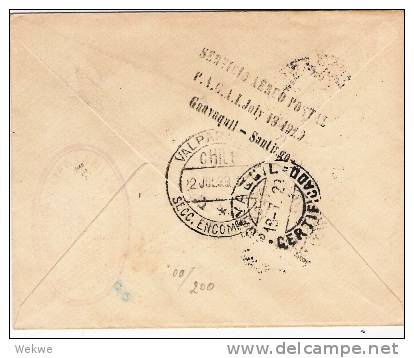 Ec024a/ ECUADOR -  Brief,  Flug Nach Chile 1929 (Muller 28) - Ecuador