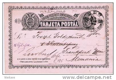 Ec035a/ ECUADOR -  Ganzsache P 9 Mit UPU-Stempel 1889 Nach Frankfurt (Brief, Cover, Lettre) - Ecuador