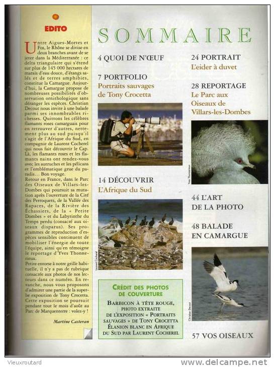 VIVRE AVEC LES OISEAUX, N° 59 - AOUT/SEPTEMBRE 2003 - Animali