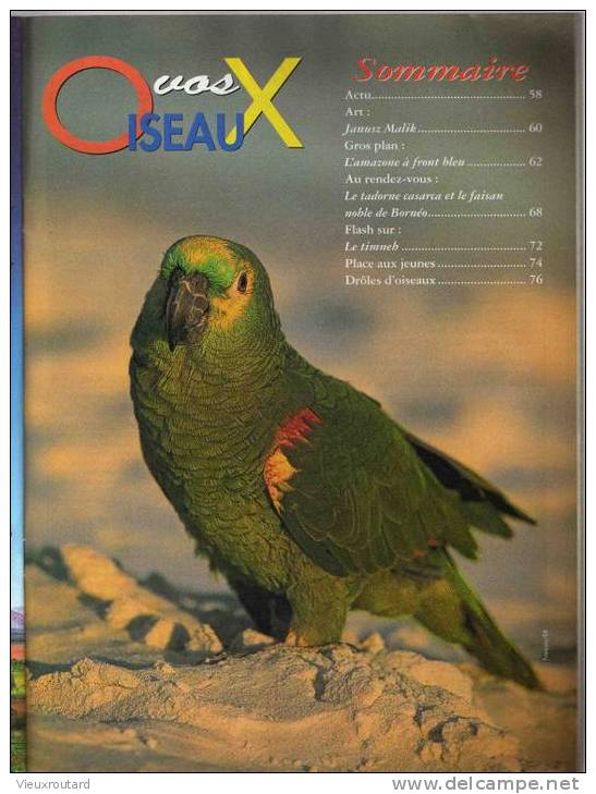 VIVRE AVEC LES OISEAUX, N° 59 - AOUT/SEPTEMBRE 2003 - Animaux