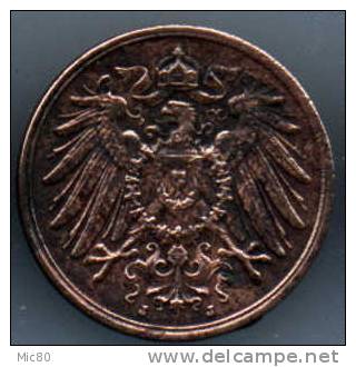 Rare! Allemagne 2 Pfennig 1904 J Tb/ttb - 2 Pfennig