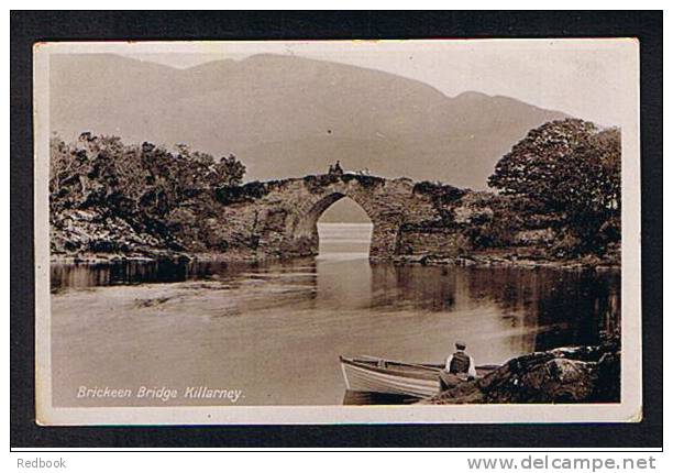 Early Postcard Rowing Boat With Horse & Cart Crossing Brickeen Bridge Killarney County Kerry Ireland Eire - Ref 276 - Kerry