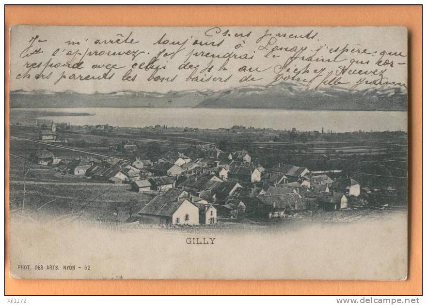 D638, Vaud Gilly Et Lac Léman. Précurseur. Tampon Gilly 1900 Vers Séchey Vallée Joux - Gilly