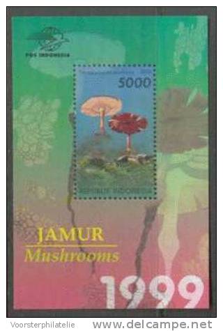 INDONESIA MNH ** 1999 SHEET ZBL B163 PADDESTOELEN MUSHROOMS CHAMPIGNONS - Indonesia