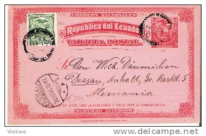 Ecu082/  ECUADOR - P 14 + Marke (beide Normal-Wappen) 1898 - Ecuador