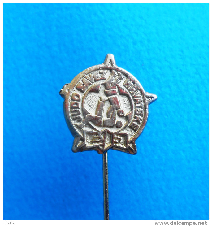 CROATIAN JUDO FEDERATION - Vintage Pin Badge ( Pin Gold Plated ) * Judo Sport Anstecknadel Distintivo - Judo