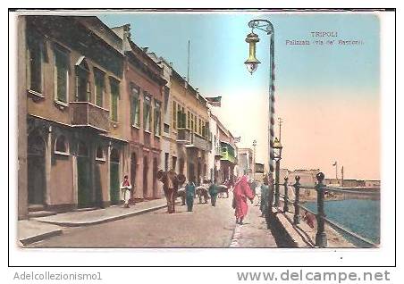 14664)cartolina Illustratoria  Tripoli - Palizzata , Via Dei Bastioni - Somalia