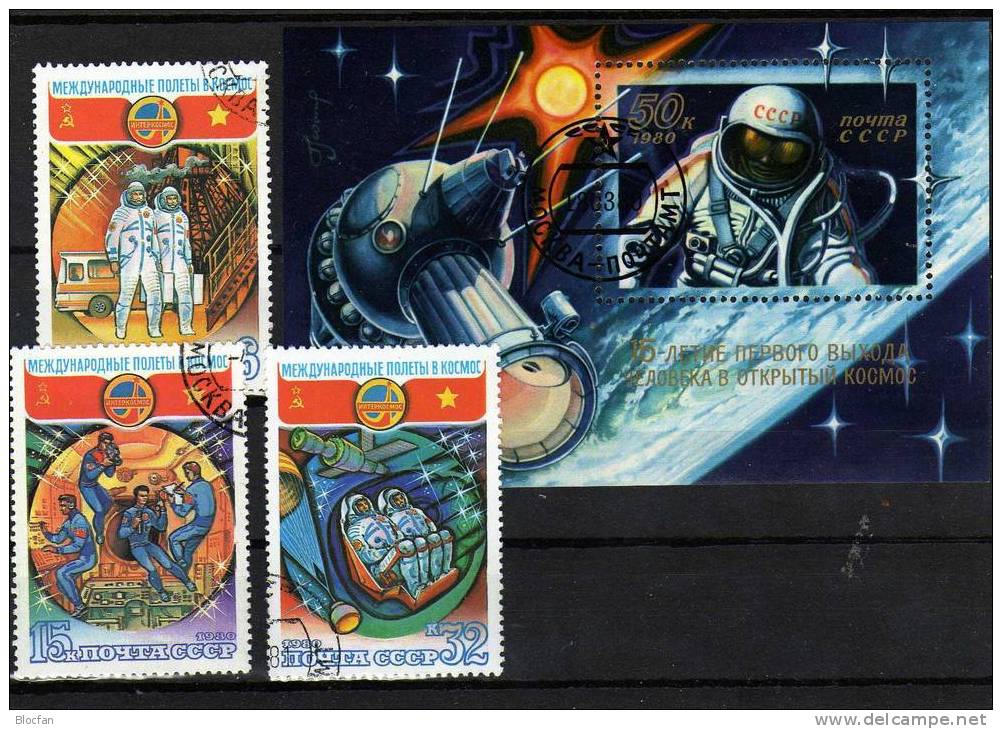 Interkosmos Gemeinsamer Raumflug Vietnam Und Sowjetunion Und 4978/0 + Block 145 O 4€ - Joint Issues