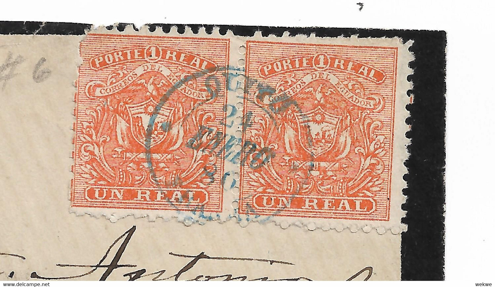 Ecu086/ ECUADOR - Quito 1880. Un Real Im Paar, Trauerbrief USA (cover, Letter, Lettre) - Ecuador