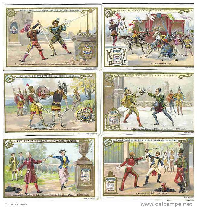 0623 Duels Fighting Military Degen Fence Escrime - Liebig Set 6 Cards VG - Please Combine Sendings And Get Discount - Liebig