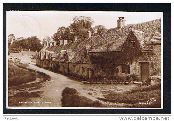 Walter Scott Real Photo Postcard Arlington Row Bibury Gloucestershire Good Stow-on-the-Wold Cheltenham Postmark -ref 277 - Cheltenham