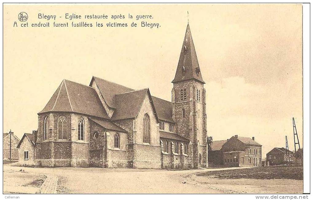 Blegny Eglise Restaurée Apres La Guerre (b1418) - Blegny