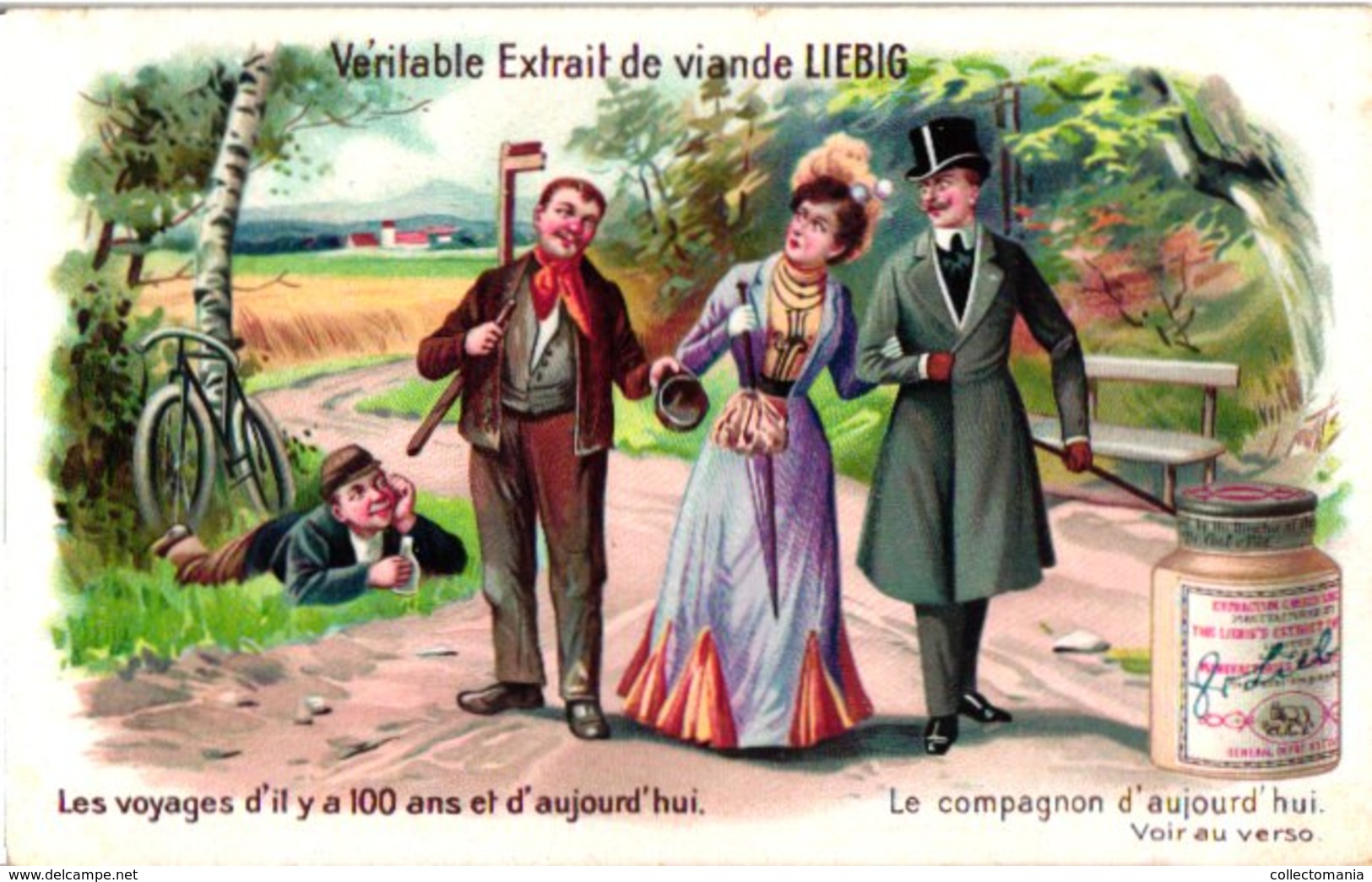 0801 Voyages D'il Y A 100 Ans Et D'aujourh'ui - Extrait De Viande Set 6 Chromo Litho Cards PERFECT CONDITION - Liebig