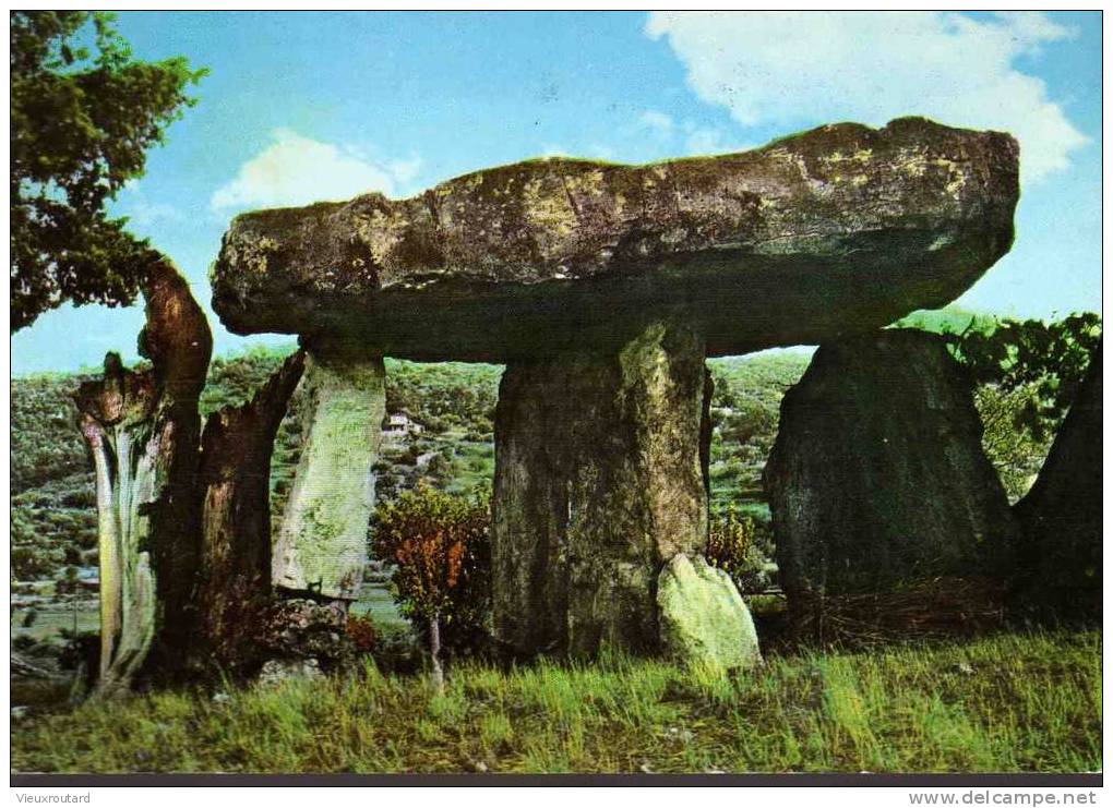 CPSM.  DRAGUIGNAN. DOLMEN DANS LES ENVIRONS DE DRAGUIGNAN. "PIERRE DE LA FEE". DATEE 1973. - Draguignan