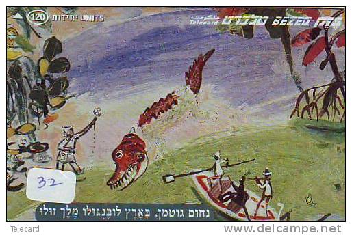 Télécarte KROKODIL Crocodile (32) Israel - Coccodrilli E Alligatori
