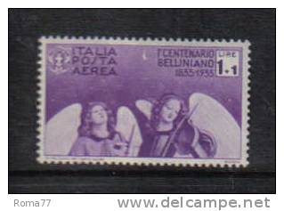 3RG763 - REGNO 1935 ,  Bellini Aerea : 1+1 Lira N. 93  *** - Poste Aérienne