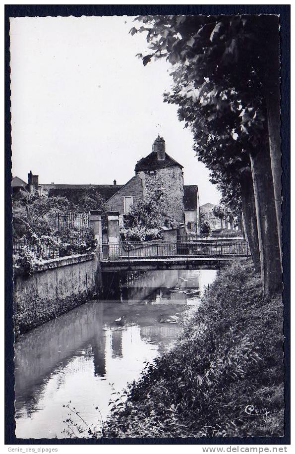 18 AUBIGNY Sur NERE, Fossés Et Tour Remparts, Reflet Dans L'eau, CPSM 9x14, Ed Combier, Dos Vierge, B état - Aubigny Sur Nere