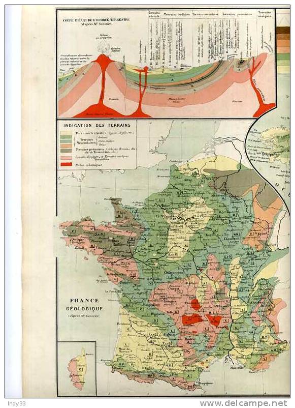 -  FRANCE HYPSOMETRIQUE . CARTE GRAVEE EN COULEURS  AU XIXe S. SOUS LA DIRECTION DE DRIOUX ET LEROY - Cartes Géographiques