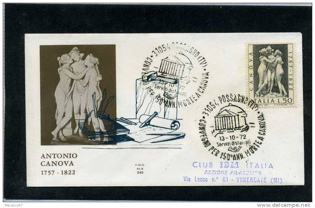 FDC 1972 ANTONIO CANOVA - FDC