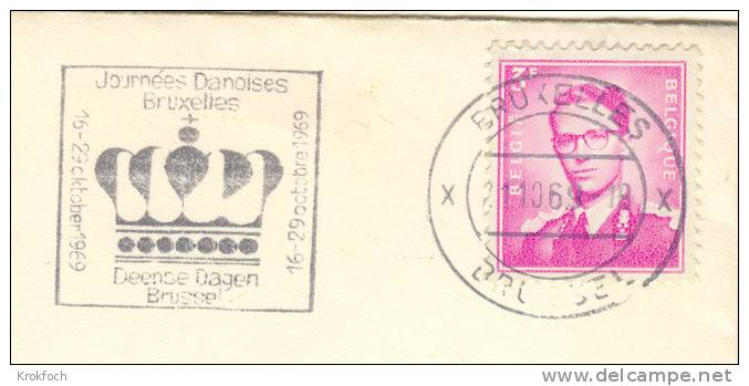 Belgique Danemark - Flamme Bruxelles 1969 Sur Lettre Entière - Courronne - Vlagstempels