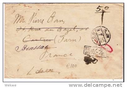 J206/   JAPAN  - Unfrankierter (unfrankesd) Brief Nach Frankreich, Postage Due (cover. Lettre) - Briefe U. Dokumente