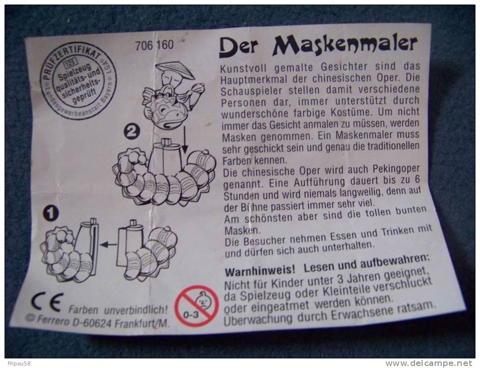 KINDER BPZ Allemand ASIAN DER MASKENMALER - Notes