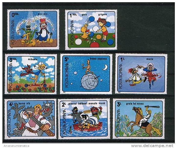 ROMANIA/RUMANIA  1.989  Y&t 3852/59  Serie Completa DIBUJOS ANIMADOS     SDL-73 - Sammlungen