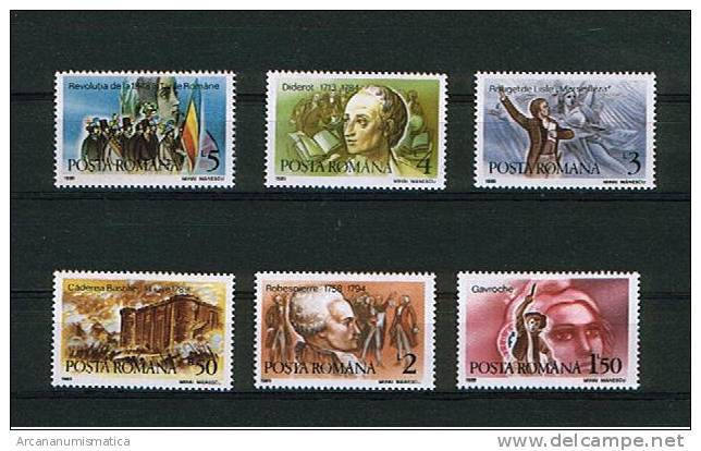 ROMANIA/RUMANIA  1.989  Y&t 3860/65  Serie Completa BICENTENARIO REVOLUCION FRANCESA  SDL-74 - Collections