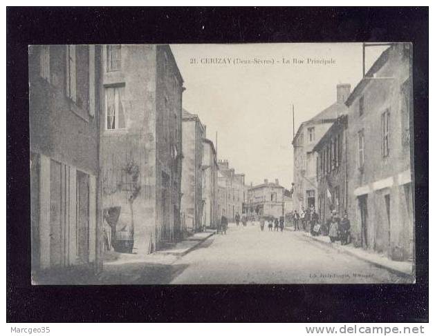 Cerisay La Rue Principale édit.poupin N° 21 Animée Tabac  Belle Carte - Cerizay