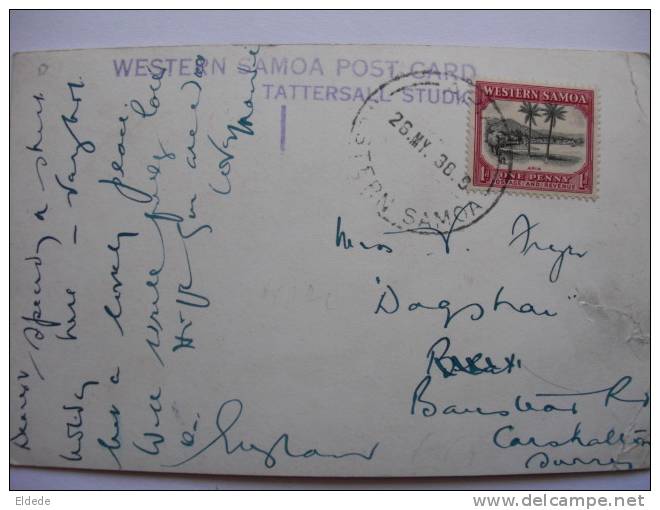 Real Photo Western Samoa Postally Used Apia  1938 Condition Poor Defects Left Side - Samoa