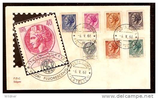 ITALY - 1968 FLUORESCENT ISSUE FDC - Autos