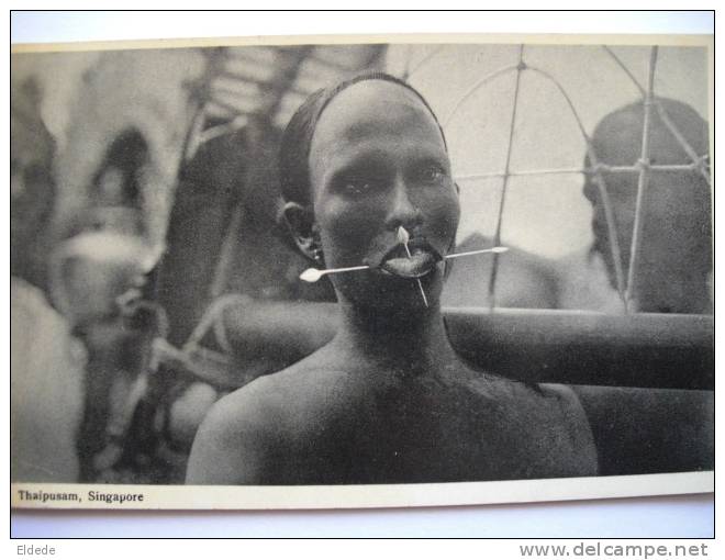 Singapore Thaipusam Piercing In The Tongue Fetichisme Postally Used 1934 - Singapour