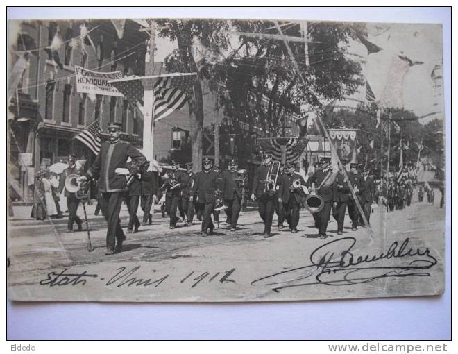 Burlington Band In The Street 1911 Real Photo - Burlington