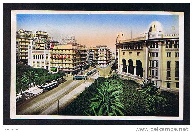 Early Real Photo Postcard Alger Algiers Algeria - Trams & Buses Carrefour De La Rue D'Isly - Ex France Colony - Ref 278 - Algiers