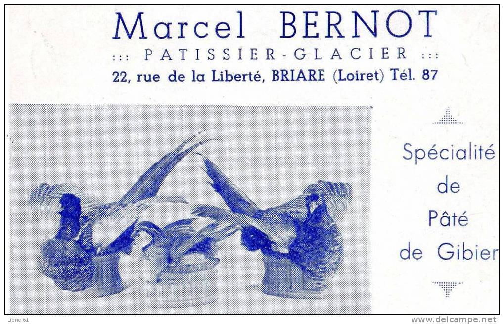 BRIARE : (45) Marcel BERNOT "Patissier-Glacier à Briare (PUBLICITAIRE) - Briare