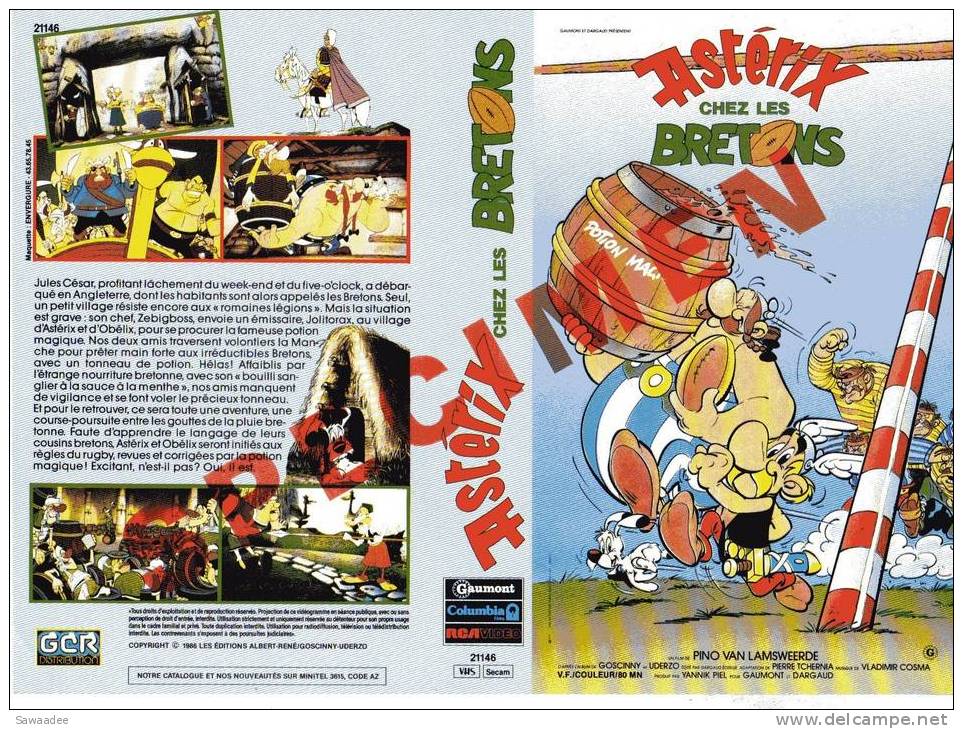 JAQUETTE K7 - PUBLICITAIRE - ASTERIX CHEZ LES BRETONS - SPECIMEN - Afiches & Offsets