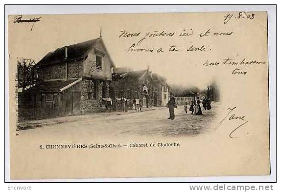 Cpa Cabaret De CLODOCHE à Chennevieres N°8 F Pouydebat  Le Cabaret Est Ouvert 1903 !! - Cabaret