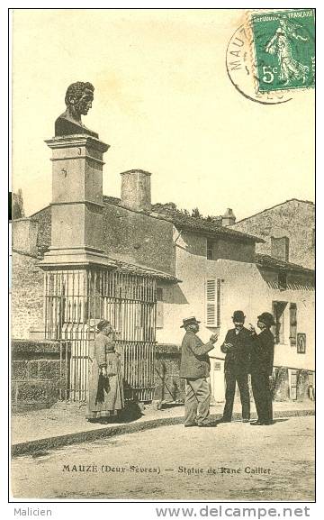 DEUX SEVRES -ref 7926- Mauze -statue De Rene Caillet - Mauze Sur Le Mignon
