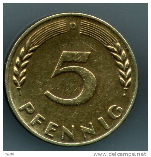 Allemagne 5 Pfennig 1950 D Ttb - 5 Pfennig