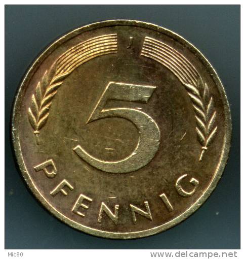 Allemagne 5 Pfennig 1976 J Sup - 5 Pfennig