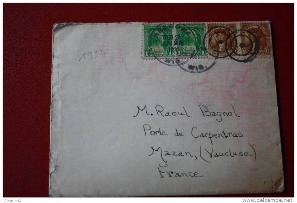 1932-MARCOPHILIE-LETTRE DES USA ETATS-UNIS D' AMERIQUE - DE: NEKOOSA -WISCONSIN - POUR:MAZAN -VAUCLUSE - 84 -FRANCE - - Cartas & Documentos