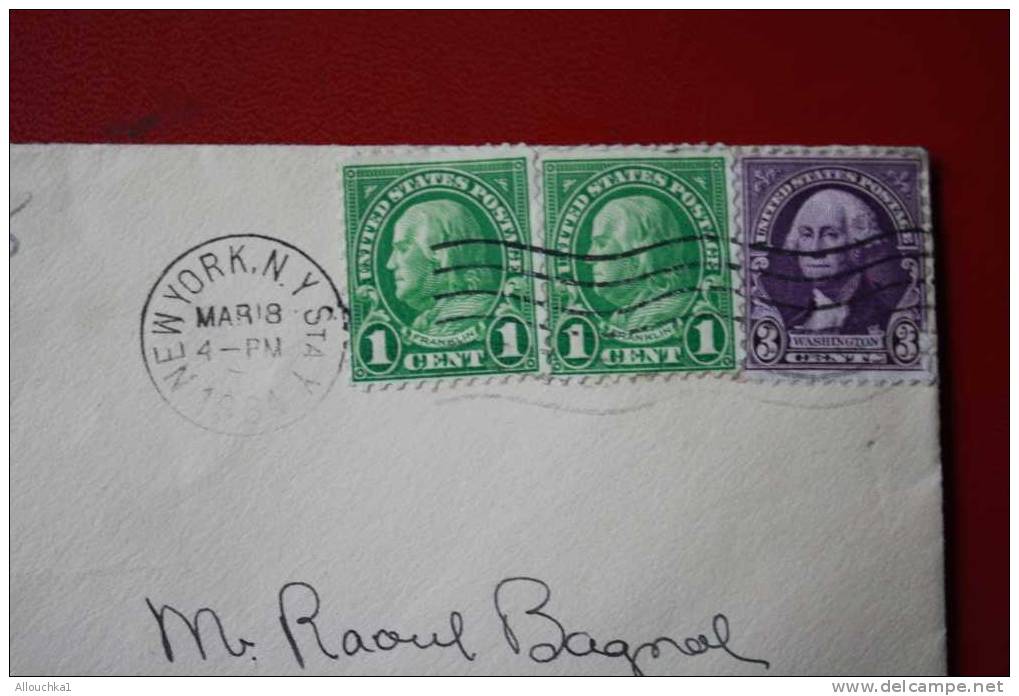 1934- MARCOPHILIE-LETTRE DES USA ETATS-UNIS D' AMERIQUE-DE- NEW-YORK  -POUR:MAZAN -VAUCLUSE - 84 -FRANCE - - Storia Postale