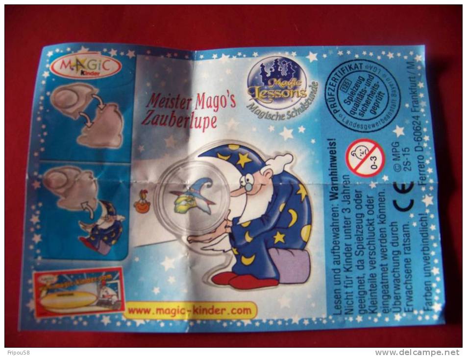 KINDER BPZ Allemand MAGIC LESSONS 2S15 - Instructions