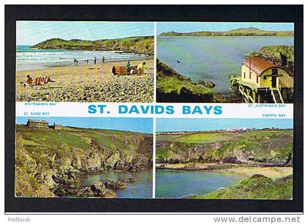 1972 Multiview Postcard St Davids Bays With St Justinians Lifeboat Station Pembrokeshire Wales - Ref 279 - Pembrokeshire