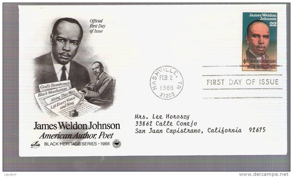 FDC James Weldon Johnson - Scott # 2371 - 1981-1990