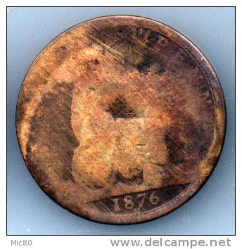 Grande-Bretagne Half Penny 1876 B-- - C. 1/2 Penny