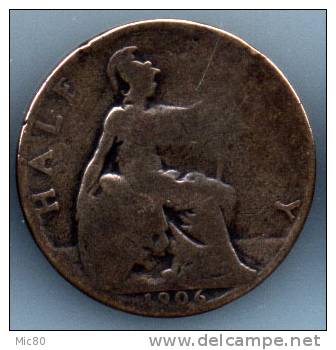 Grande-Bretagne Half Penny Edouard VII 1906 B-- - C. 1/2 Penny