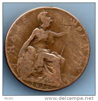 Grande-Bretagne Half Penny Georges V 1921 B+/tb - C. 1/2 Penny